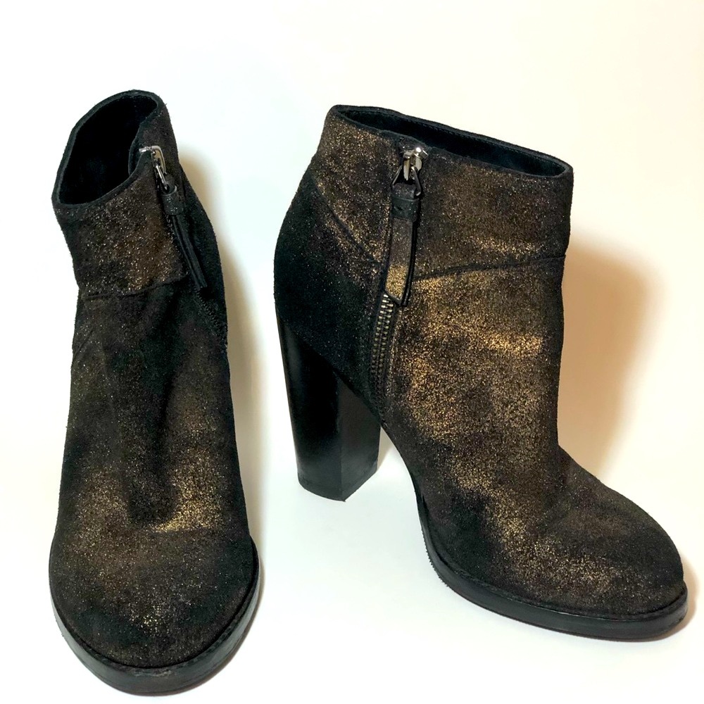 & Other Stories Metallic Genuine Leather Ankle Bootie Sz 7 - Picture 3 of 7